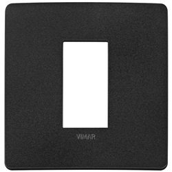 Placca piatta incasso 1 modulo nero opaco per impianti elettrici domestici e professionali