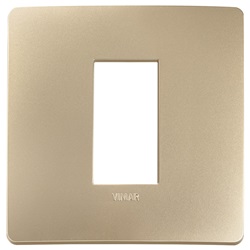 Placca piatta incasso 1 modulo colore champagne per impianti elettrici standard