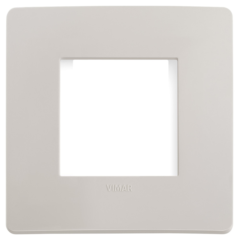 Placca piatta da incasso 2 moduli grigio Dolomite per impianti elettrici residenziali e commerciali