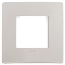 Placca piatta da incasso 2 moduli grigio Dolomite per impianti elettrici residenziali e commerciali