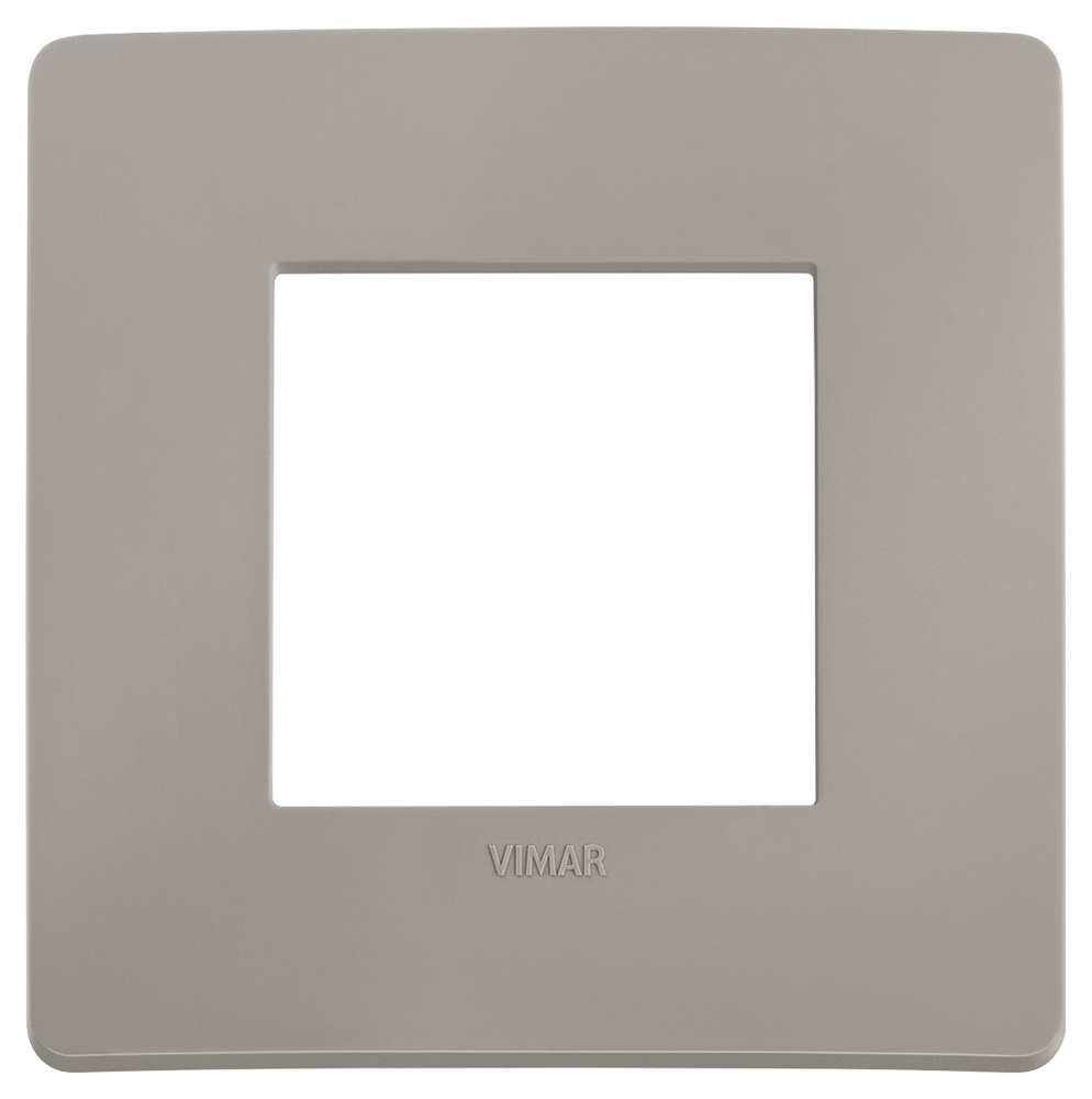 Placca piatta da incasso 2 moduli grigio cemento per impianti elettrici moderni