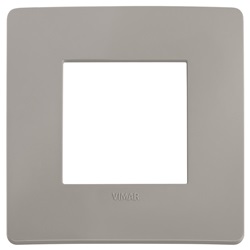 Placca piatta da incasso 2 moduli grigio cemento per impianti elettrici moderni
