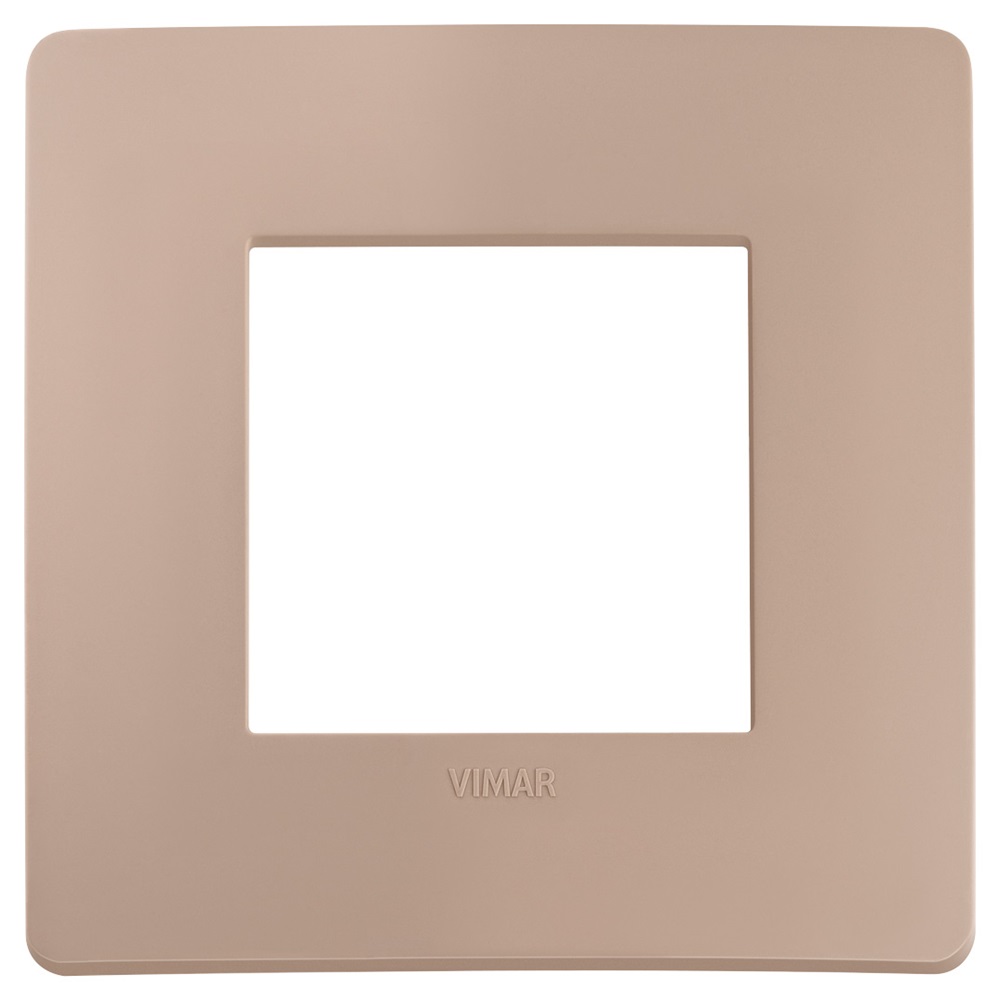 Placca piatta incasso 2 moduli finitura opaca terracotta per impianti elettrici