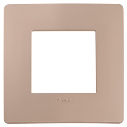 Placca piatta incasso 2 moduli finitura opaca terracotta per impianti elettrici
