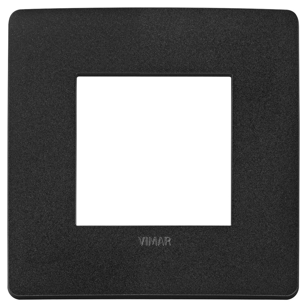 Placca piatta da incasso 2 moduli nero opaco per impianti elettrici moderni