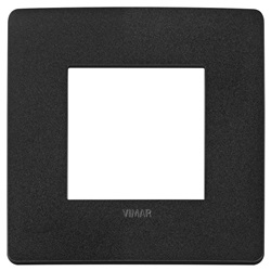 Placca piatta da incasso 2 moduli nero opaco per impianti elettrici moderni