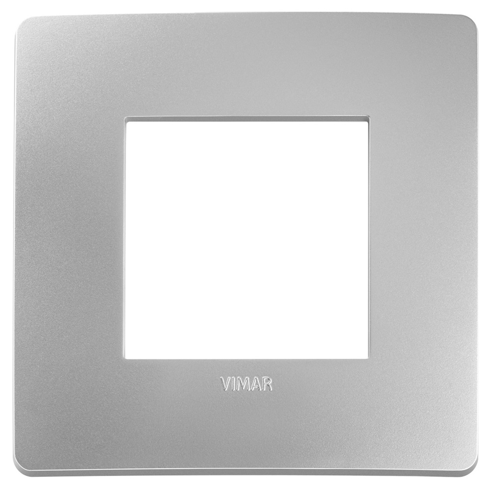 Placca piatta da incasso 2 moduli colore argento design moderno resistente