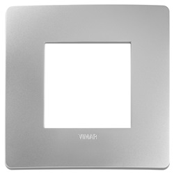 Placca piatta da incasso 2 moduli colore argento design moderno resistente