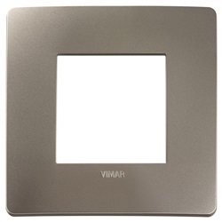 Placca piatta da incasso 2 moduli titanio design moderno per impianti elettrici residenziali e professionali
