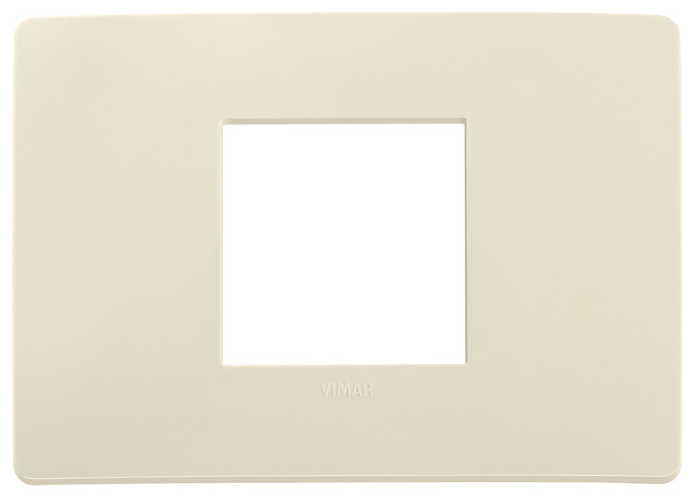 Placca piatta da incasso 2 moduli centrali avorio per installazioni elettriche domestiche e professionali