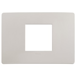 Placca piatta incasso 2 moduli centrata grigio dolomite per impianti elettrici domestici e professionali
