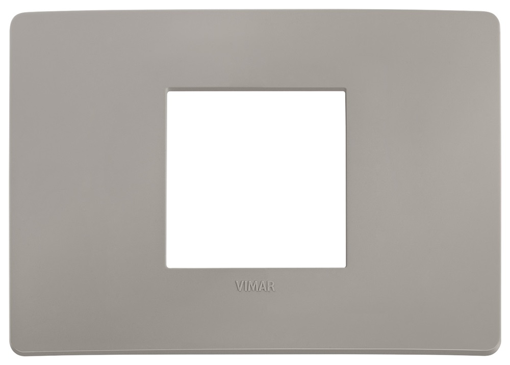 Placca piatta da incasso 2 moduli grigio cemento per impianti interni design moderno