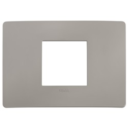 Placca piatta da incasso 2 moduli grigio cemento per impianti interni design moderno