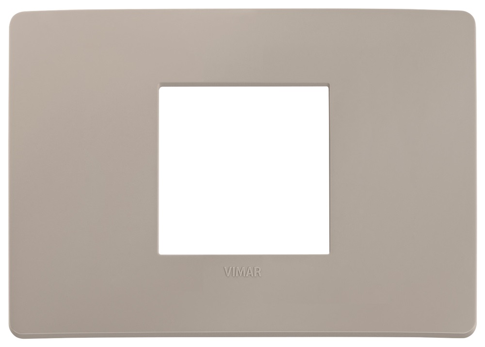 Placca piatta da incasso 2 moduli colore tortora per installazioni elettriche domestiche e professionali