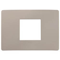 Placca piatta da incasso 2 moduli colore tortora per installazioni elettriche domestiche e professionali