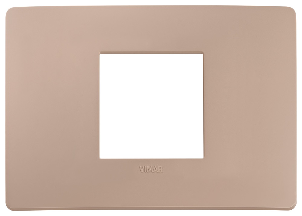 Placca piatta da incasso 2 moduli colore terracotta per impianti elettrici interni