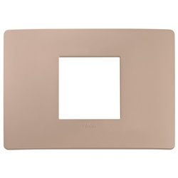 Placca piatta da incasso 2 moduli colore terracotta per impianti elettrici interni