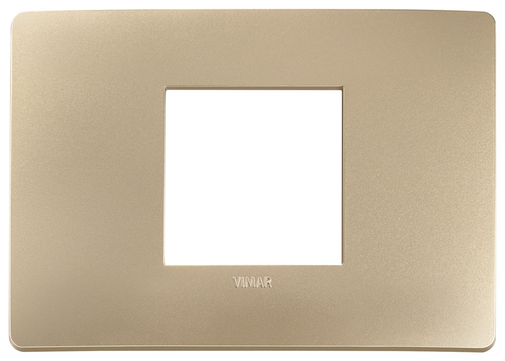 Placca piatta da incasso 2 moduli finitura champagne per installazioni interne