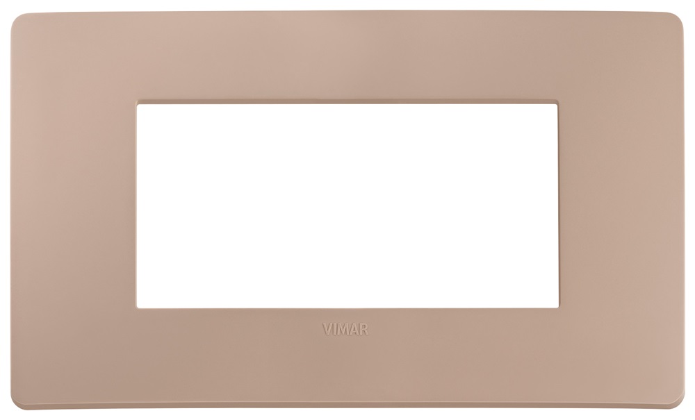 Placca piana da incasso 4 moduli finitura terracotta opaca per impianti elettrici