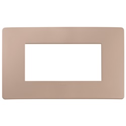 Placca piana da incasso 4 moduli finitura terracotta opaca per impianti elettrici