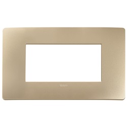Placca piatta da incasso 4 moduli colore champagne per installazioni elettriche eleganti e resistenti