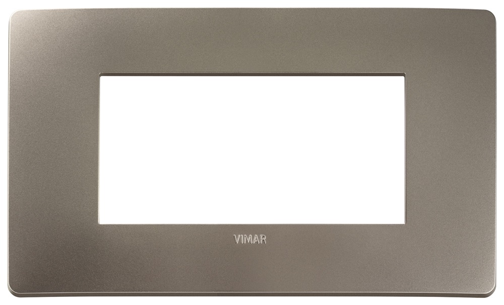 Placca piatta incasso 4 moduli titanio design moderno impianti elettrici domestici e professionali