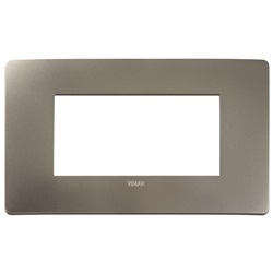Placca piatta incasso 4 moduli titanio design moderno impianti elettrici domestici e professionali