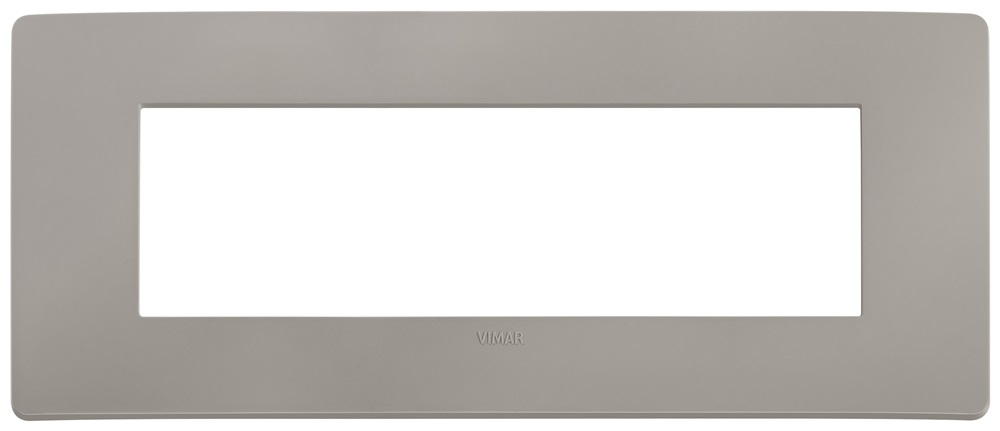 Placca piatta incasso 7 moduli grigio cemento per impianti elettrici parete