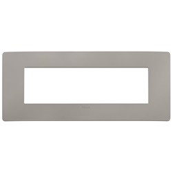 Placca piatta incasso 7 moduli grigio cemento per impianti elettrici parete