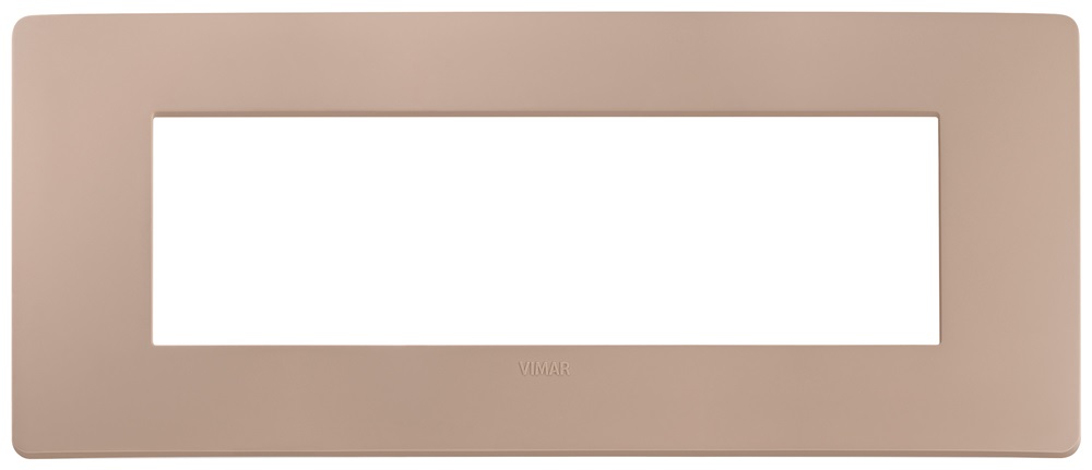 Placca piatta da incasso 7 moduli finitura opaca terracotta per impianti elettrici interni