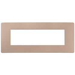 Placca piatta da incasso 7 moduli finitura opaca terracotta per impianti elettrici interni