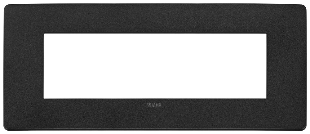 Placca piatta da incasso 7 moduli nero opaco per installazione parete residenziale e professionale