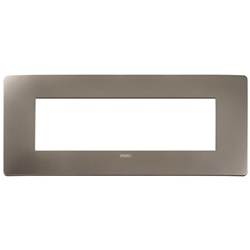 Placca piatta incasso 7 moduli finitura titanio per impianti elettrici parete