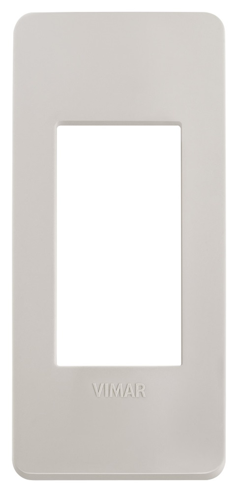 Placca piatta da incasso 1 modulo grigio dolomite per impianti elettrici interni