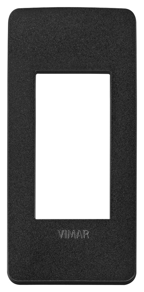 Placca piatta da incasso 1 modulo pannelli nero opaco per impianti elettrici parete