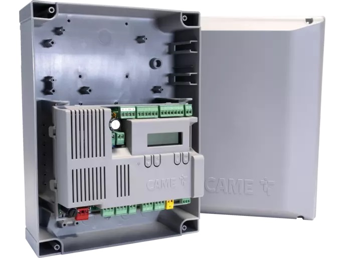 Quadro comando multifunzioni 230 V per cancelli battenti due ante con display grafico e autodiagnosi