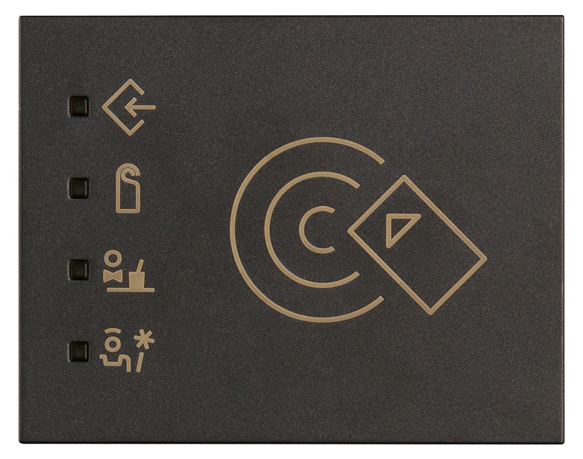 Fuoriporta RFID KNX nero lettore carte transponder esterno 2 relè 3 moduli