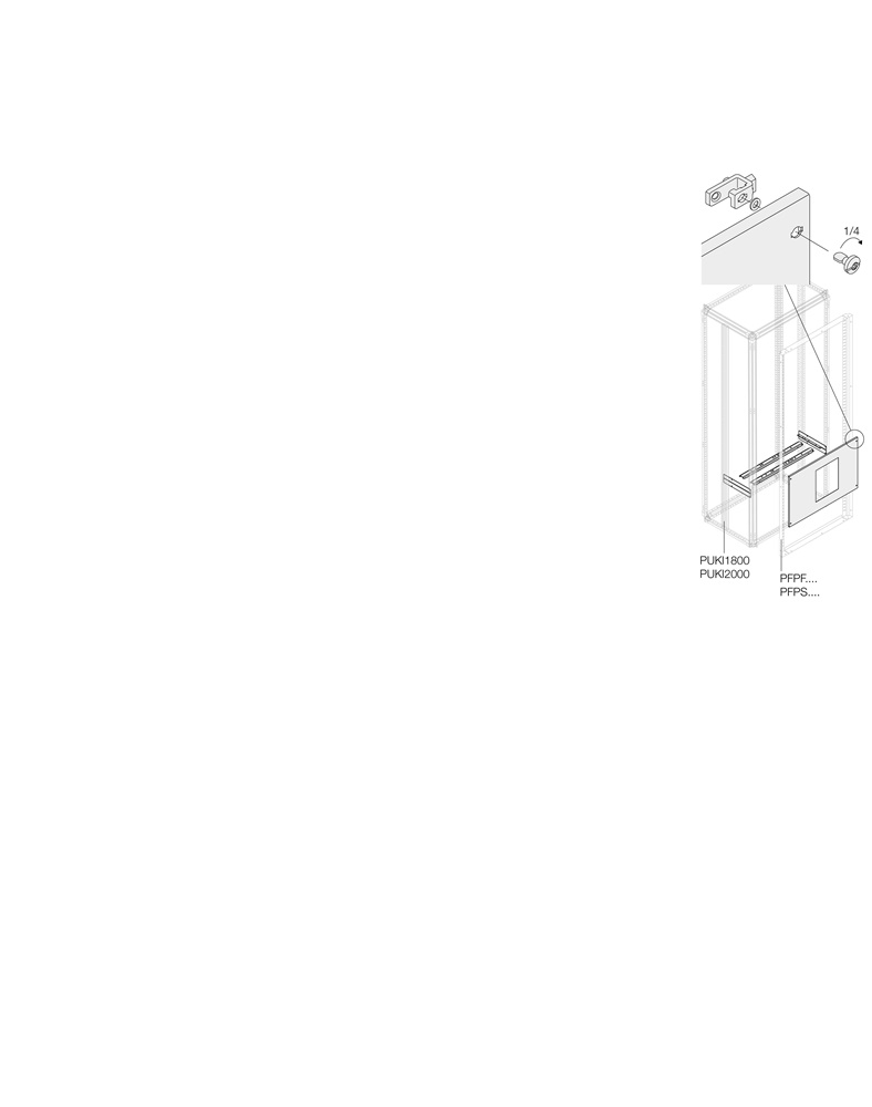 Kit elettrico 3-4 poli moduli E1.2W XT7 W-MO W-MI 600 mm installazione orizzontale