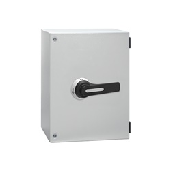 Sezionatore 4 poli 250A contenitore isolante metallico IP65 maniglia nera