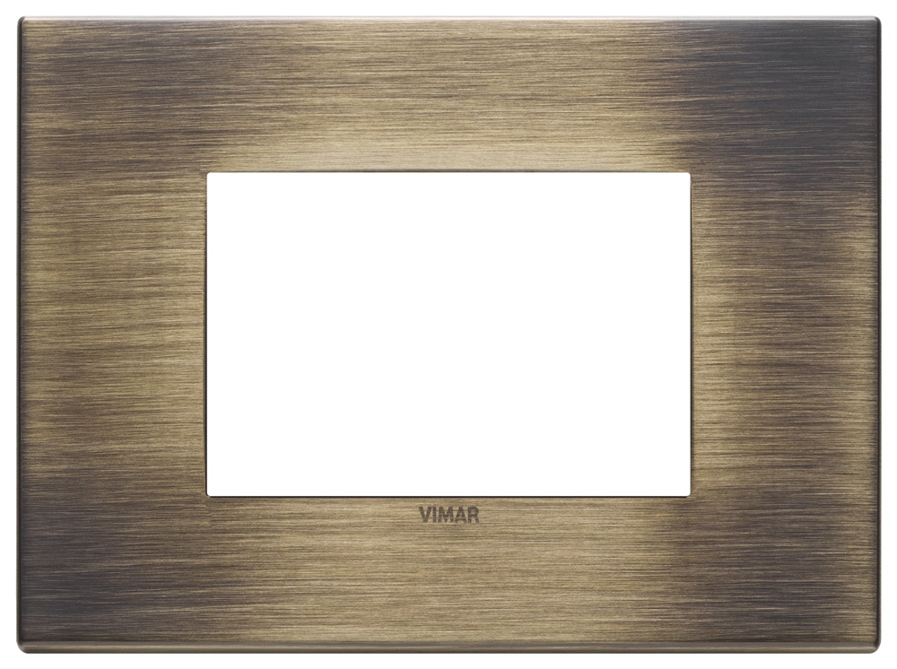 Placca 3 moduli bronzo antico spazzolato metallo esclusivo per installazioni eleganti