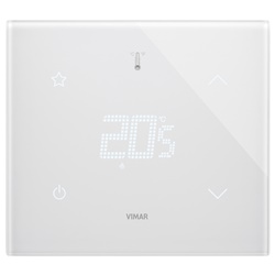 Termostato domotico Eikon Tactil 2 moduli bianco diamante controllo temperatura ambiente riscaldamento condizionamento touch screen