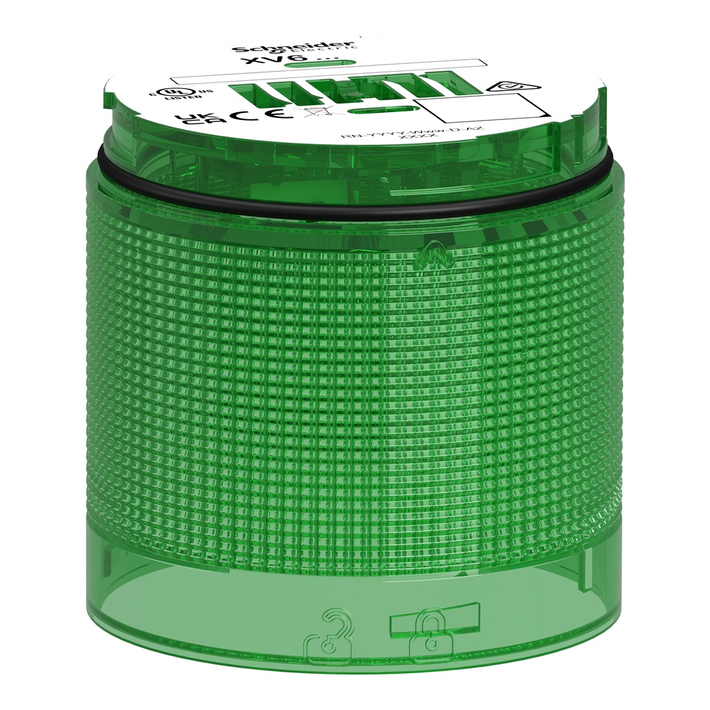 Modulo luminoso LED verde lampeggiante Harmony XV6 colonna modulare Ø60mm IP65 24V AC/DC per segnalazione macchine