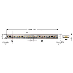 Striscia LED 17W/m 220V IP65 25m resistente polvere acqua interni esterni