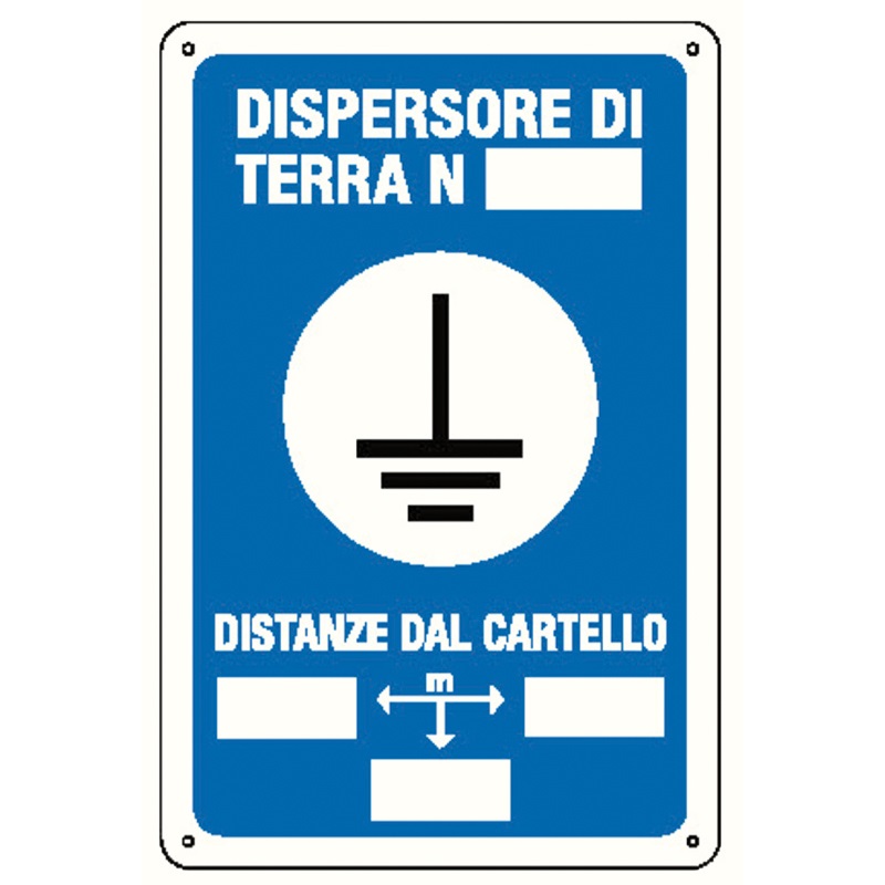 Cartello dispersore terra resistente alta visibilità per sicurezza impianti elettrici industriali e civili