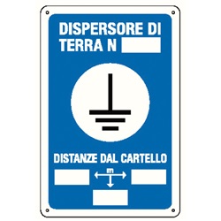 Cartello dispersore terra resistente alta visibilità per sicurezza impianti elettrici industriali e civili