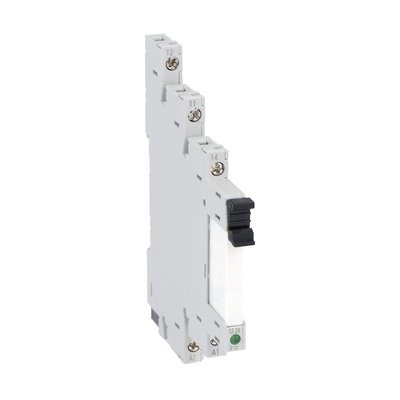 Relè slim compatto 6A 230V con zoccolo a vite per controllo circuiti elettrici professionali