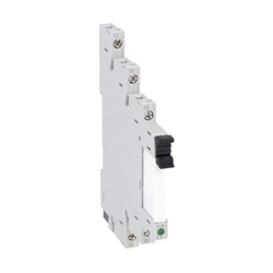 Relè slim compatto 6A 230V con zoccolo a vite per controllo circuiti elettrici professionali