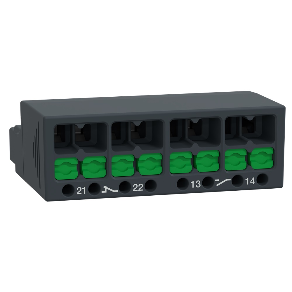 Blocco contatti ausiliari TeSys Deca 1NO+1NC montaggio frontale per interruttori GV2