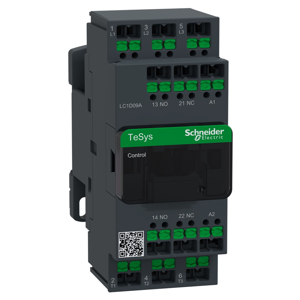 Contattore TeSys Deca 3 poli 9A 220V CA terminali SNAP IN comando motori industriali