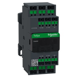 Contattore TeSys Deca 18A 3 poli 110V CA terminali SNAP IN comando motori fino 7,5 kW montaggio guida DIN